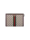 Gucci "ophidia" Pouch In Beige