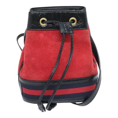 Pre-owned Gucci Ophidia Red Suede Shoulder Bag ()