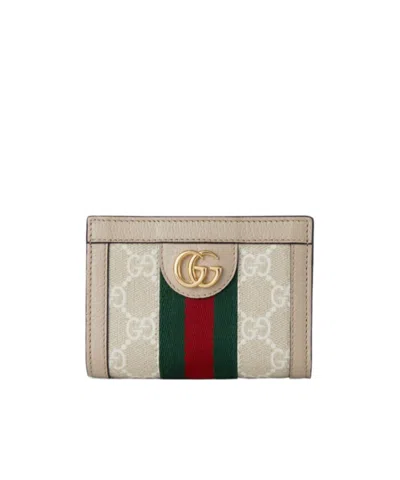 Gucci Ophidia Series Double Fold Wallet In Nude