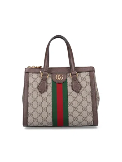 Gucci "ophidia" Shopping Bag In Beige