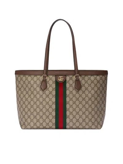 Gucci Ophidia Shopping Bag Large Size In Brown