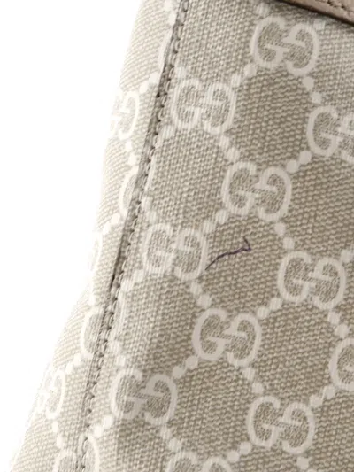 Pre-owned Gucci Ophidia Shopping Gg Coated Canvas Medium Tote Bag In Neutral