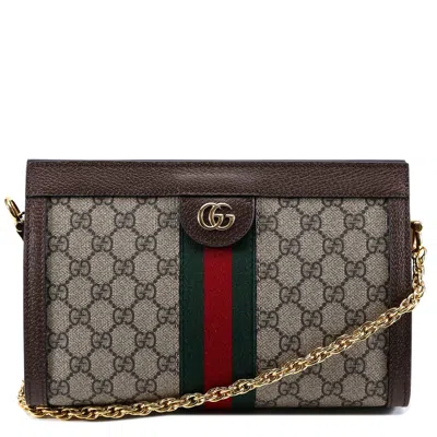 Gucci Ophidia Shoulder Bag In Brown