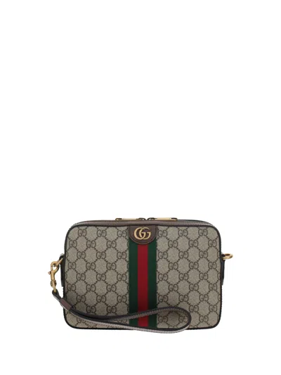 Gucci Ophidia Gg Supreme Fabric Shoulder-bag In Brown