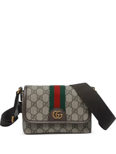 Gucci Ophidia Shoulder Bag In Brown