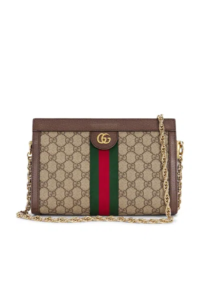 Pre-owned Gucci Ophidia Shoulder Bag In Brown
