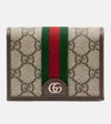 Gucci Ophidia Small Gg Leather-trimmed Wallet In Brown