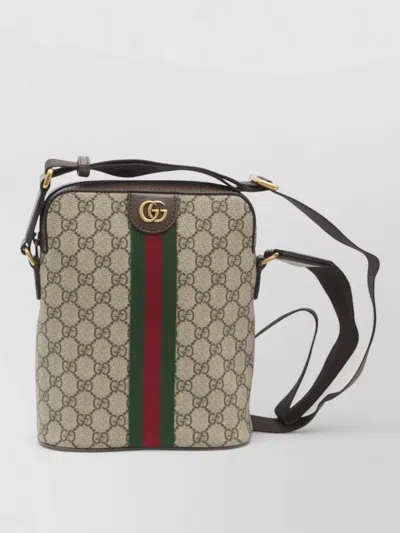 Gucci Ophidia Small Gg Monogram Shoulder Bag In Brown