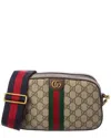 Gucci Ophidia Small Gg Supreme Canvas & Leather Crossbody In Beige
