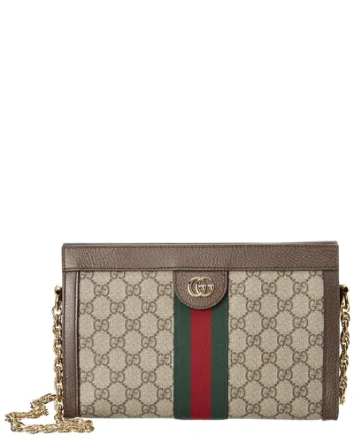 Gucci Ophidia Small Gg Supreme Canvas Shoulder Bag In Brown