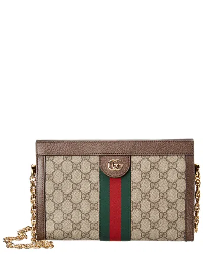 Gucci Ophidia Small Gg Supreme Canvas Shoulder Bag In Brown