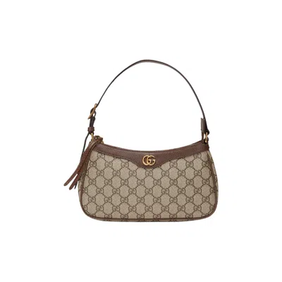 Pre-owned Gucci Ophidia Small Handbag 'beige/ebony Supreme' In Tan