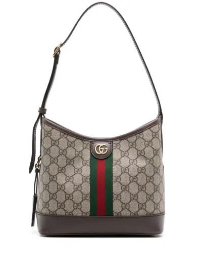 Gucci Ophidia Small Hoho Bag In Brown