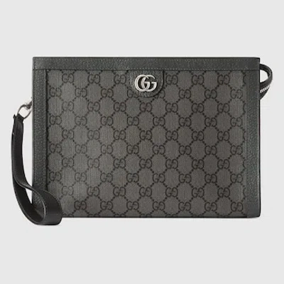 Gucci Ophidia Gg Pouch In Grey