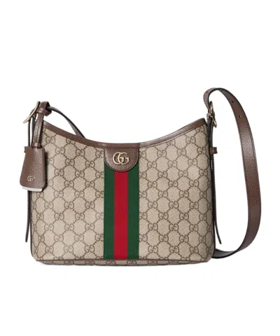 Gucci Ophidia Small Shoulder Bag In Brown