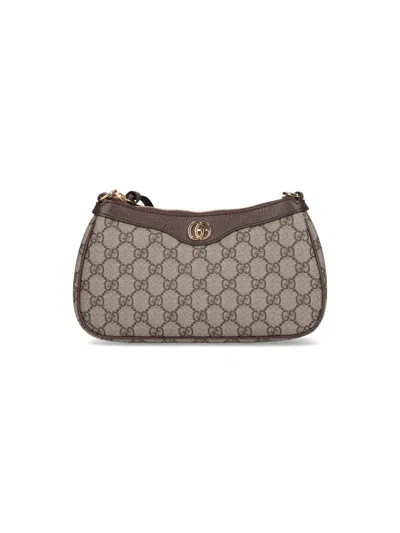 Gucci ‘ophidia' Small Shoulder Bag In Sand