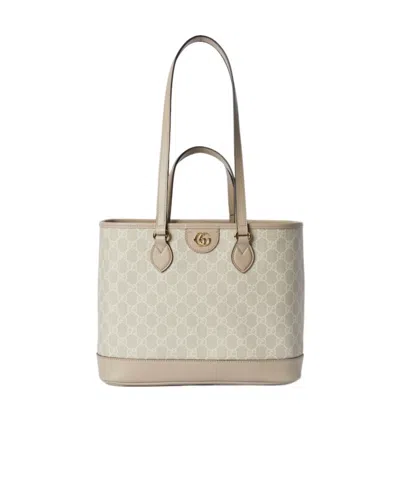 Gucci Small Ophidia Tote Bag In Nude