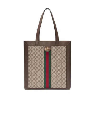 Gucci Ophidia Soft Gg Supreme Large Tote In Nude