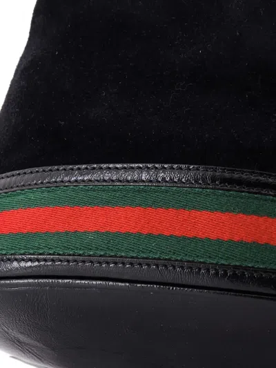 Pre-owned Gucci Ophidia Suede Small Bucket Bag In Black