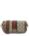 Gucci Ophidia Super Mini Gg Supreme Canvas & Leather Shoulder Bag In Red