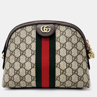 Pre-owned Gucci Ophidia Supreme Crossbody Bag In Beige