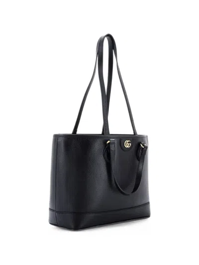 Pre-owned Gucci Ophidia Top Handle Shopping Leather Small Tote Bag In Black