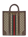 Gucci Ophidia Medium Tote Bag In Acero