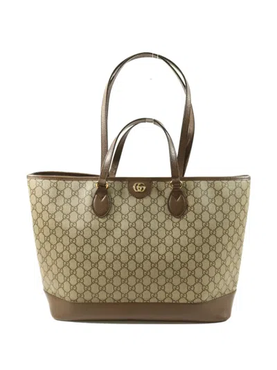 Pre-owned Gucci Ophidia Tote Bag In Brown