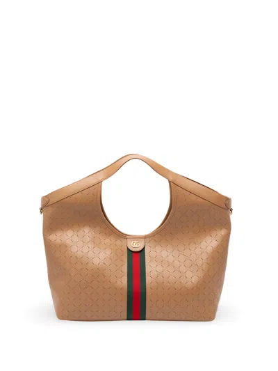 Gucci `ophidia` Tote Bag In Sand