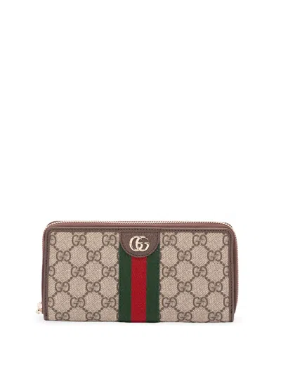 Gucci `ophidia` Wallet In Brown
