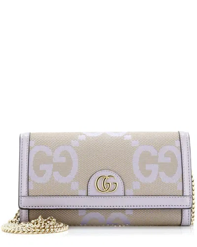 Gucci Ophidia Wallet On Chain Jumbo Gg Canvas With Leather (authentic Pre-loved)