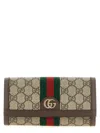 Gucci Tricolor Stripe Rectangular Purse And Cardholder In Brown