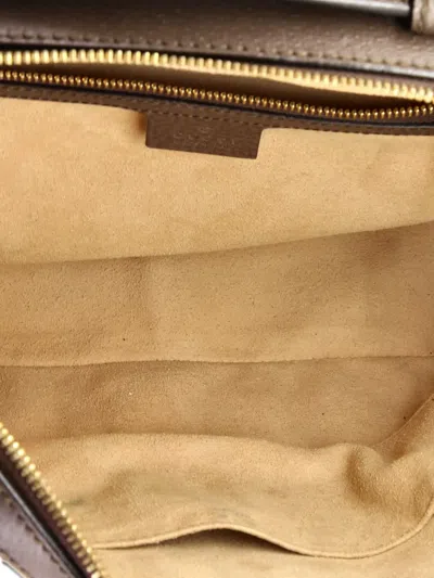 Pre-owned Gucci Ophidia Zip Around Camera Bag Gg Coated Canvas Small Shoulder Bag In Brown