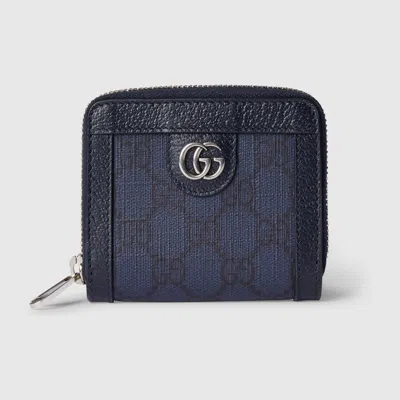 Gucci Ophidia Zip Around Wallet In Blue