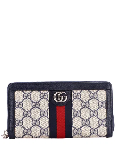 Gucci Ophidia Zip Around Wallet Gg Coated (authentic Pre-loved) In Multi