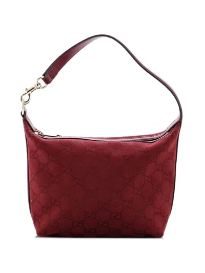 Pre-owned Gucci Ophidia Zip Gg Canvas Super Mini Shoulder Bag In Red