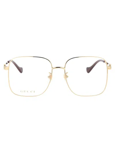 Gucci Gg1092oa Glasses In 002 Gold Gold Transparent