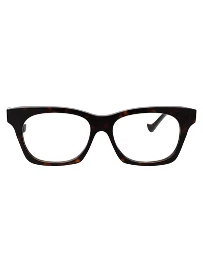 Gucci Havana Acetate Optical Glasses In 001 Black Black Transparent