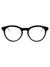 Gucci Demo Rectangular Men's Eyeglasses Gg0006oan 001 55 In Black-black-transparent