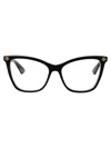 Gucci Gg1817o Linea Emblem Eyeglasses In Black-black-transparent