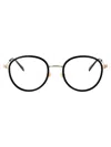 Gucci Gg1851o Glasses In Black-gold-transparent