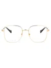 Gucci Square-frame Glasses In Gold