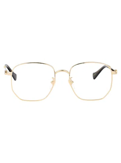 Gucci Gg1420ok Glasses In 001 Gold Gold Transparent