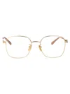 Gucci Gold-gold-transparent Metal Glasses In Gold