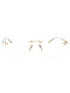 Gucci Gold-gold-transparent Metal Glasses In Gold