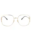 Gucci Gold Gold Transparent Acetate Glasses In Gold