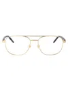 Gucci Demo Rectangular Men's Eyeglasses Gg0006oan 001 55 In Gold-brown-transparent