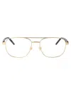 Gucci Demo Rectangular Men's Eyeglasses Gg0006oan 001 55 In Gold-brown-transparent