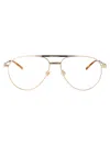 Gucci Demo Rectangular Men's Eyeglasses Gg0006oan 001 55 In Gold-gold-transparent