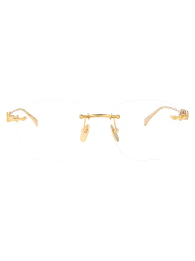 Gucci Optical In Gold-gold-transparent